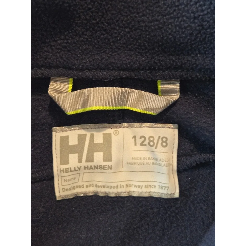 Helly Hansen Polartec Fleece Jacket Kids Size 8 Navy Blue Full Zip Mid Layer